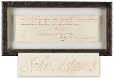 Lot #1 John Adams Partial Document Signed as President - Image 1