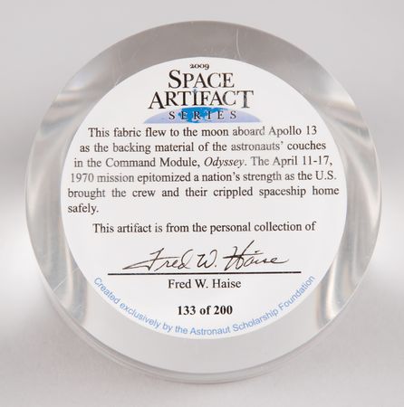 Lot #357 Apollo 13 Flown Couch Segment Flown Relic - Image 3