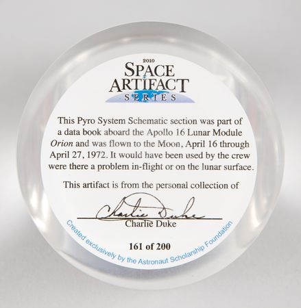 Lot #360 Apollo 16 Flown Schematic Segment Flown Relic - Image 3