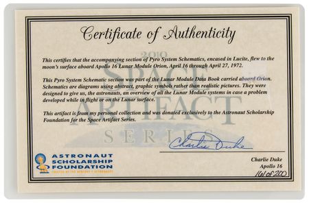 Lot #360 Apollo 16 Flown Schematic Segment Flown Relic - Image 4