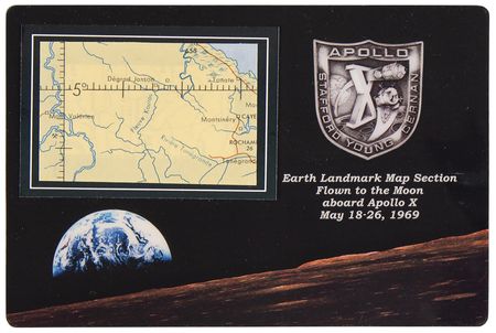 Lot #348 Apollo 10 Flown Earth Landmark Map Section [Attested by Cernan/Diamond] Flown Relic - Image 2
