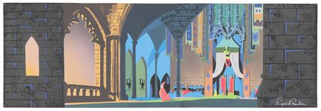 Lot #808 Eyvind Earle panorama concept painting