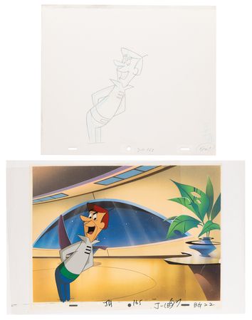 Lot #900 George Jetson production cel and drawing from Jetsons: The Movie Production Cel - Image 1