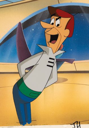 Lot #900 George Jetson production cel and drawing from Jetsons: The Movie Production Cel - Image 2