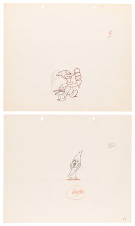 Lot #894 Woody Woodpecker production drawings from The Dizzy Acrobat - Image 1