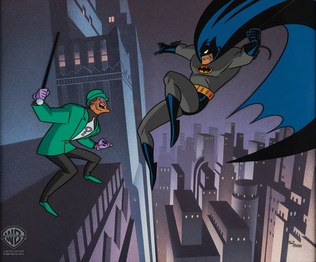 Lot #902 Batman and the Riddler limited edition cel entitled 'The Mark of a Question' Limited Edition Cel - Image 2