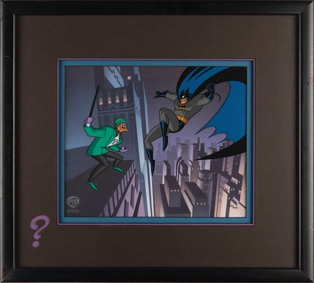 Lot #902 Batman and the Riddler limited edition cel entitled 'The Mark of a Question' Limited Edition Cel - Image 1