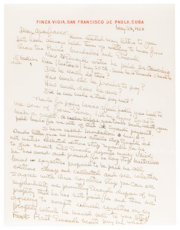 Lot #433 Ernest Hemingway Autograph Letter Signed