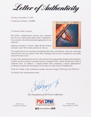 Lot #540 The Fixx Signed Album - Reach the Beach - Image 2