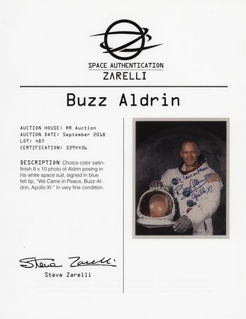 Lot #346 Buzz Aldrin Signed Photograph: 