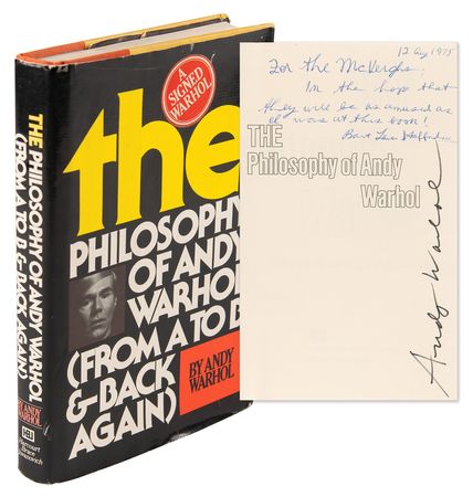 Lot #424 Andy Warhol Signed Book - The Philosophy