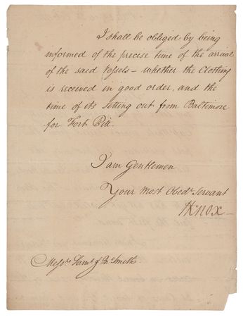 Lot #311 Henry Knox Letter Signed as Secretary of War - Image 2