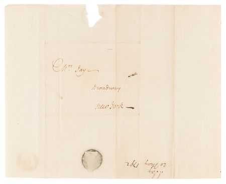 Lot #119 John Jay Autograph Letter Signed to His Wife on Elections and Education: 