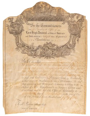 Lot #301 George Anson Document Signed