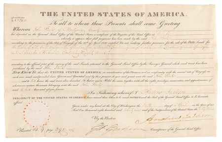 Lot #80 Andrew Jackson Document Signed as President - Image 2