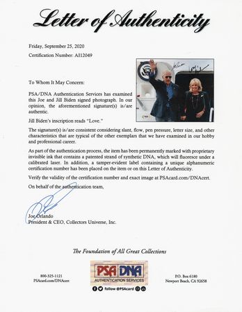 Lot #27 Joe and Jill Biden Signed Photograph - Image 2