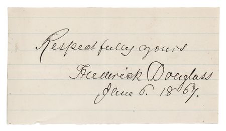 Lot #211 Frederick Douglass Signature