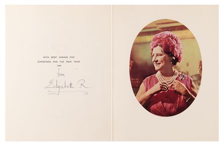 Lot #216 Elizabeth, Queen Mother Signed Christmas Card (1969) - Image 1