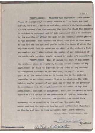 Lot #893 Walter Lantz Document Signed, Hiring a Cartoonist - Image 4