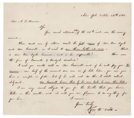 Lot #219 Cyrus W. Field Autograph Letter Signed