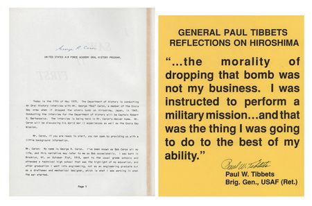 Lot #306 Enola Gay: Paul Tibbets and George R. Caron (2) Signed Items - Image 1