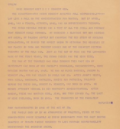 Lot #20 Kennedy Assassination: United Press International Teletype Roll (Approx. 15 Feet in Length) - Image 3
