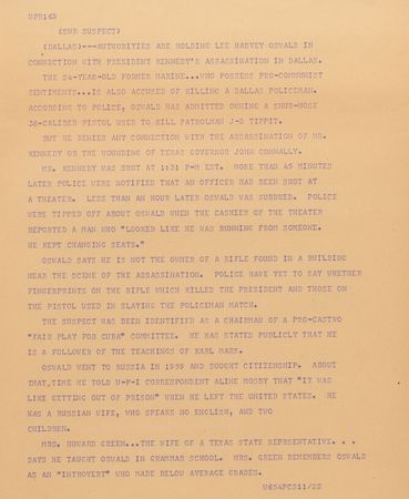 Lot #20 Kennedy Assassination: United Press International Teletype Roll (Approx. 15 Feet in Length) - Image 4