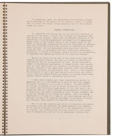 Lot #275 Jonas Salk Signed Report - Vaccination Against Paralytic Poliomyelitis - Image 4