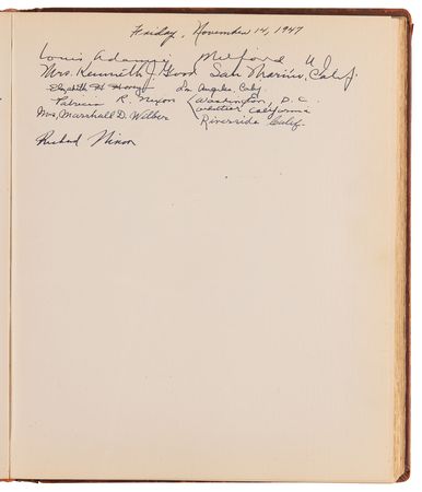 Lot #436 Ayn Rand, Richard Nixon, and Notables Signed Guestbook - Image 2