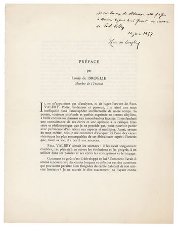 Lot #209 Louis de Broglie Signed Preface - Image 1