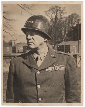 Lot #292 George S. Patton Signed Photograph to His