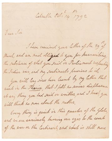 Lot #291 Charles Cornwallis: Cornwallis on his