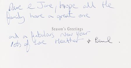Lot #465 Beatles: Paul McCartney and Heather Mills Signed Christmas Card - Image 1