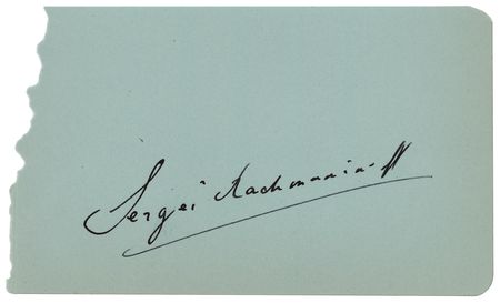 Lot #487 Sergei Rachmaninoff Signature