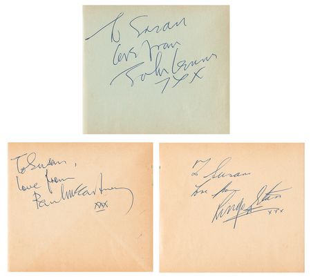 Lot #460 Beatles Signatures: McCartney, Lennon, and Starr - Image 1
