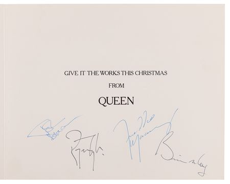 Lot #473 Queen Rare Signed 1984 Christmas Card - 