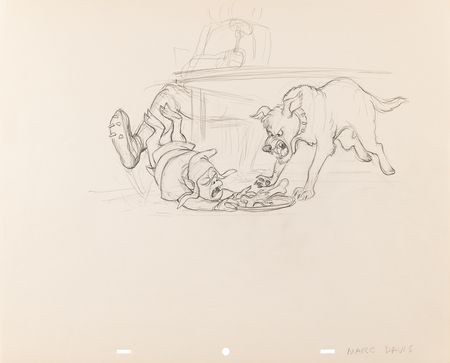Lot #855 Marc Davis (5) character studies and concept drawings from The Black Cauldron Concept Character Drawings - Image 5