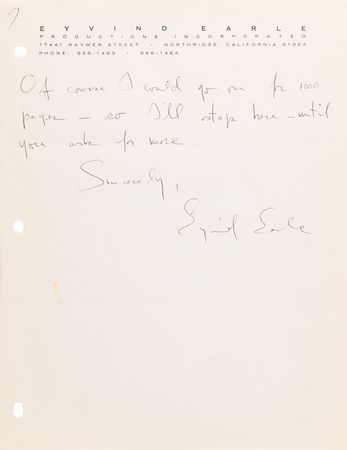 Lot #856 Eyvind Earle (6) Autograph Letters Signed with Handwritten Autobiography - Image 7