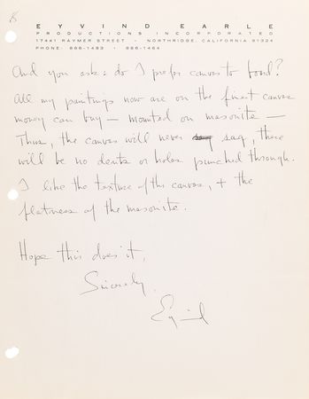 Lot #856 Eyvind Earle (6) Autograph Letters Signed with Handwritten Autobiography - Image 8