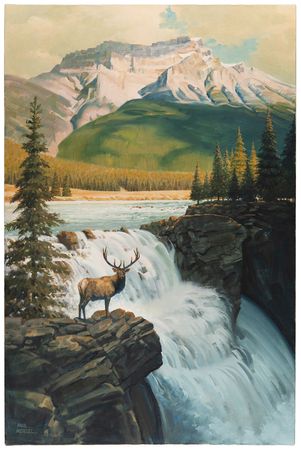 Lot #863 Paul Wenzel Original Painting - 'Arizona Waterfall' - Image 1