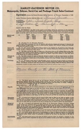 Lot #229 Harley-Davidson: Arthur Davidson Signed Document (1949) - Image 2
