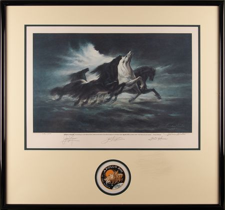 Lot #352 Apollo 13 Signed Limited Edition Lithograph with Beta Patch (Attested as Flown) - Image 1