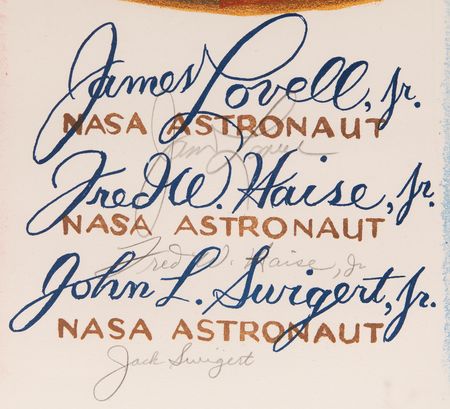 Lot #354 Apollo 13 Signed Limited Edition Lithograph by Lumen Winter - 'From the Moon, Knowledge' - Image 2