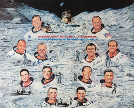 Lot #401 Moonwalkers (9) Signed Lithograph by Ron