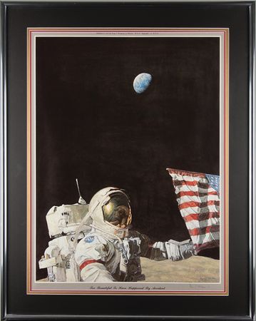Lot #377 Gene Cernan and Alan Bean Signed Limited Edition Lithograph - 'Too Beautiful to Have Happened by Accident' - Image 3