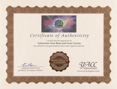 Lot #377 Gene Cernan and Alan Bean Signed Limited Edition Lithograph - 'Too Beautiful to Have Happened by Accident' - Image 4