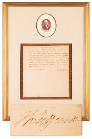 Lot #3 Thomas Jefferson Autograph Letter Signed to