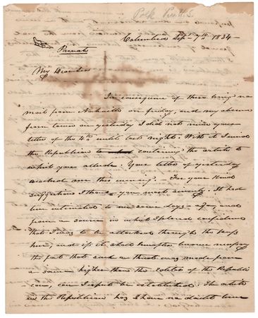 Lot #96 James K. Polk Autograph Letter Signed,