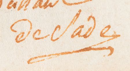 Lot #437 Marquis de Sade Autograph Letter Signed on His Release from Charenton: 