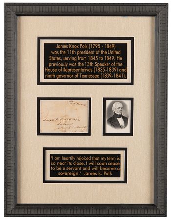 Lot #9 James K. Polk Signed Free Frank